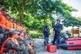 Flood Control And Rescue Drill in Baise