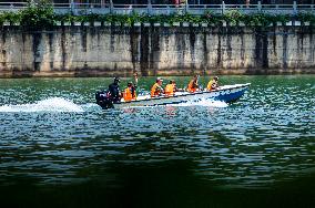 Flood Control And Rescue Drill in Baise