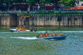 Flood Control And Rescue Drill in Baise