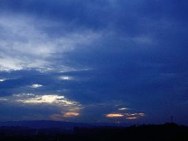 Black Clouds Cover The Sky at Sunrise in Yichang