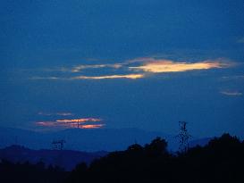 Black Clouds Cover The Sky at Sunrise in Yichang