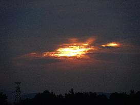 Black Clouds Cover The Sky at Sunrise in Yichang