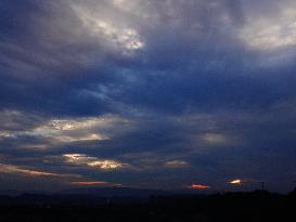 Black Clouds Cover The Sky at Sunrise in Yichang