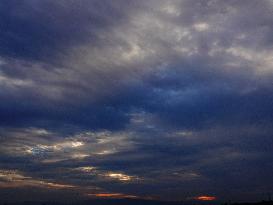 Black Clouds Cover The Sky at Sunrise in Yichang