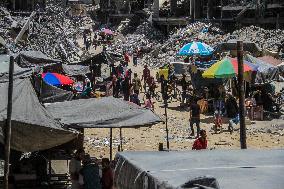 Displaced Palestinians Daily Life - Gaza