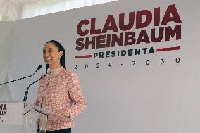 Claudia Sheinbaum Holds A Press Conference - Mexico City