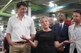 PM Trudeau Visits A Transit Commission Yard - Toronto