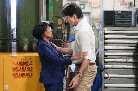 PM Trudeau Visits A Transit Commission Yard - Toronto