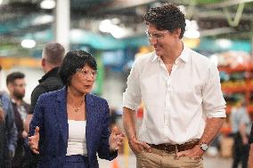 PM Trudeau Visits A Transit Commission Yard - Toronto