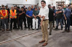 PM Trudeau Visits A Transit Commission Yard - Toronto