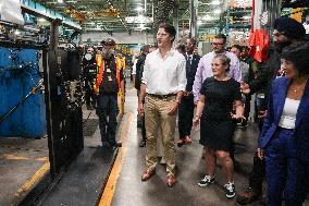 PM Trudeau Visits A Transit Commission Yard - Toronto