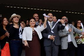 Clara Brugada, Virtual Candidate-elect For Mexico City Mayor, Inaugurates Utopia Ixtapalcalli In Iztapalapa, Mexico.