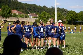 Paris 2024 - French Women Rugby 7s Team Trains With Canadian Team