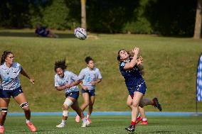 Paris 2024 - French Women Rugby 7s Team Trains With Canadian Team