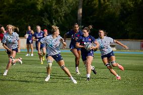 Paris 2024 - French Women Rugby 7s Team Trains With Canadian Team