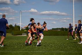 Paris 2024 - French Women Rugby 7s Team Trains With Canadian Team