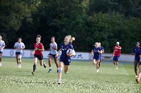 Paris 2024 - French Women Rugby 7s Team Trains With Canadian Team