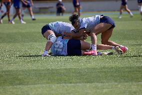 Paris 2024 - French Women Rugby 7s Team Trains With Canadian Team