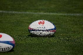 Paris 2024 - French Women Rugby 7s Team Trains With Canadian Team