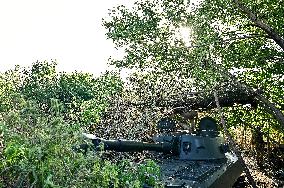 Ukrainian artillery unit near Chasiv Yar