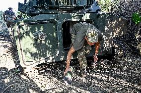 Ukrainian artillery unit near Chasiv Yar