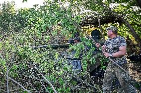 Ukrainian artillery unit near Chasiv Yar