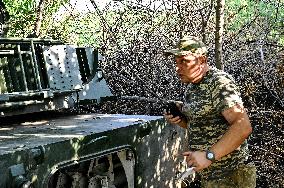 Ukrainian artillery unit near Chasiv Yar