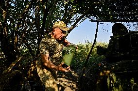 Ukrainian artillery unit near Chasiv Yar