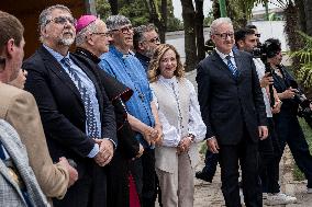 Prime Minister Giorgia Meloni Inaugurates The New Sports Centre At Parco Verde In Caivano.