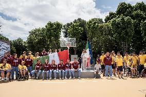 Prime Minister Giorgia Meloni Inaugurates The New Sports Centre At Parco Verde In Caivano.