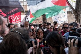 A Presidium At RAI Headquarters In Naples After The Denunciations Of The 13 February Demonstration.