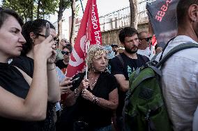 A Presidium At RAI Headquarters In Naples After The Denunciations Of The 13 February Demonstration.