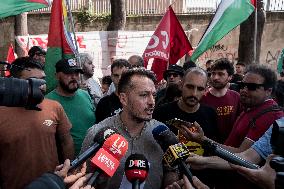 A Presidium At RAI Headquarters In Naples After The Denunciations Of The 13 February Demonstration.