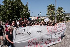 A Presidium At RAI Headquarters In Naples After The Denunciations Of The 13 February Demonstration.