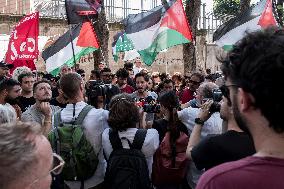 A Presidium At RAI Headquarters In Naples After The Denunciations Of The 13 February Demonstration.