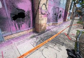 Immigration Office Vandalised By Pro-Palestinian Group - Montreal