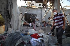 MIDEAST-GAZA-NUSEIRAT REFUGEE CAMP-DESTRUCTION