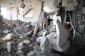 MIDEAST-GAZA-NUSEIRAT REFUGEE CAMP-DESTRUCTION