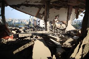 MIDEAST-GAZA-NUSEIRAT REFUGEE CAMP-DESTRUCTION