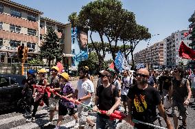 Protest During The Visit Of Prime Minister Giorgia Meloni To Bagnoli, Naples.