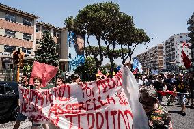 Protest During The Visit Of Prime Minister Giorgia Meloni To Bagnoli, Naples.