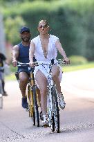 Jennifer Lopez Rides Her Bike - The Hamptons