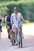 Jennifer Lopez Rides Her Bike - The Hamptons