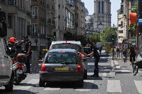 Paris 2024 - Parisians Cope With Security Perimeter