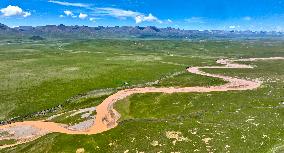 The Tibetan Plateau Winding Rivers