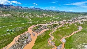 The Tibetan Plateau Winding Rivers