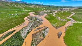 The Tibetan Plateau Winding Rivers