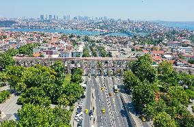 T?RKIYE-ISTANBUL-ANCIENT BUILDINGS-AQUEDUCT OF VALENS