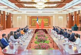 CHINA-BEIJING-ZHAO LEJI-CHILEAN CHAMBER OF DEPUTIES-SPEAKER-TALKS (CN)