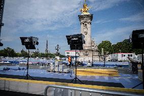 Paris 2024 - Final Preparations Of Famous Parisian Spots For Olympic Games